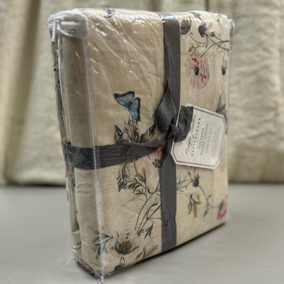 Monique Lhuillier Pottery Barn Tuileries Percale Floral Duvet Cover King Cal NWT - Picture 5 of 6
